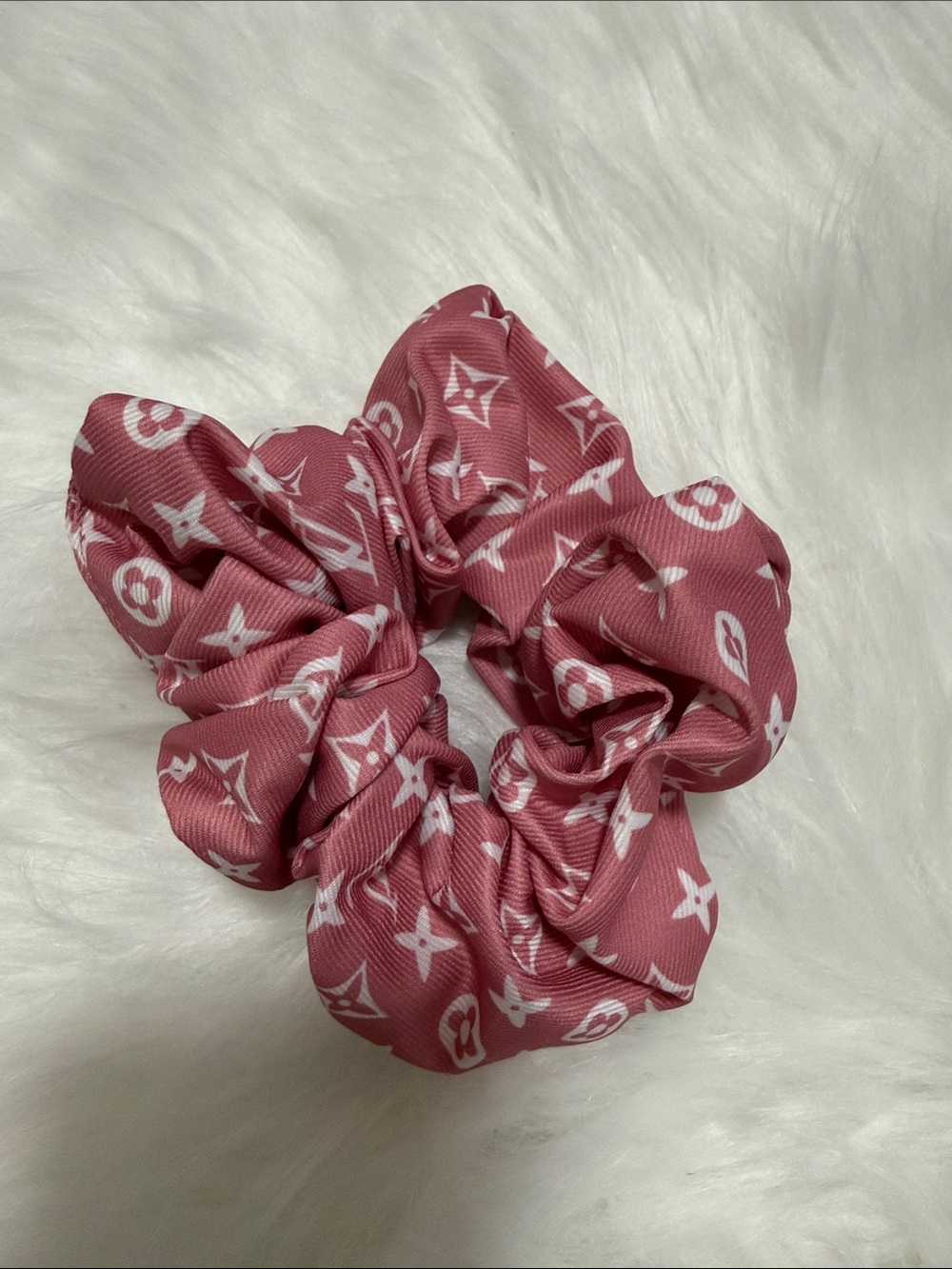 Pink Patterned Hair Scrunchie Hair Accessories